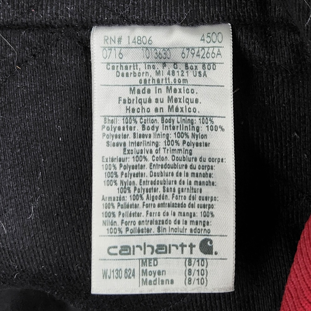 Carhartt Washed Duck Active Jacket Womens Medium 8 10 Crabapple Hooded WJ130-624 - Picture 7 of 12